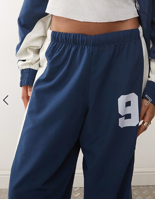 COLLUSION Unisex nylon panelled tracksuit co-ord in blue