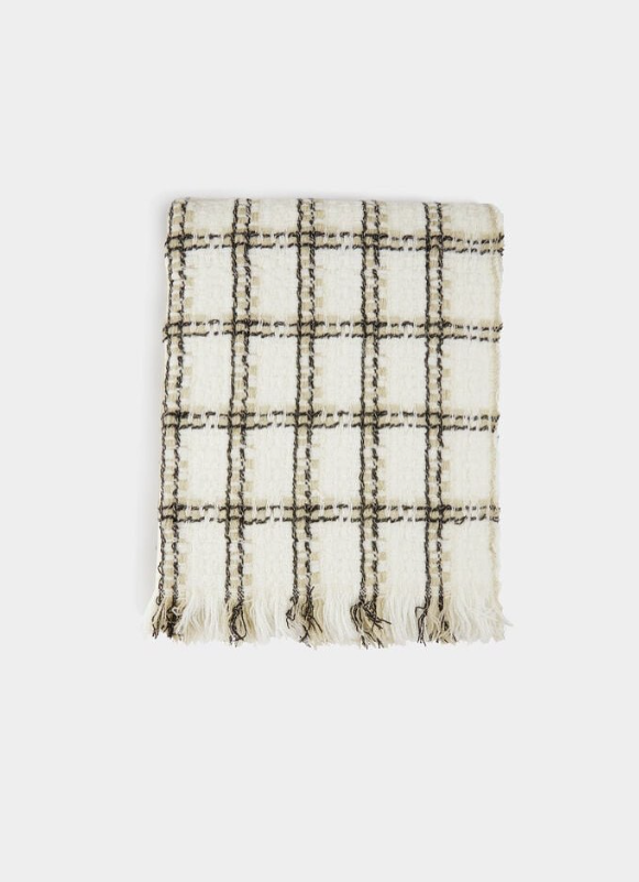 Morgan - Check print scarf beige women