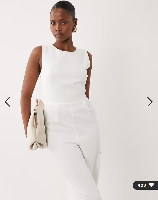 Vila sleeveless woven jumpsuit with keyhole back in white
