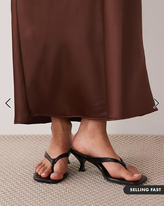 New Look satin bias midi skirt in brown