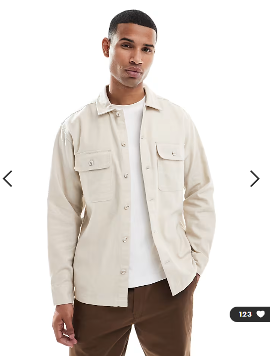 Jack & Jones brushed overshirt in grey