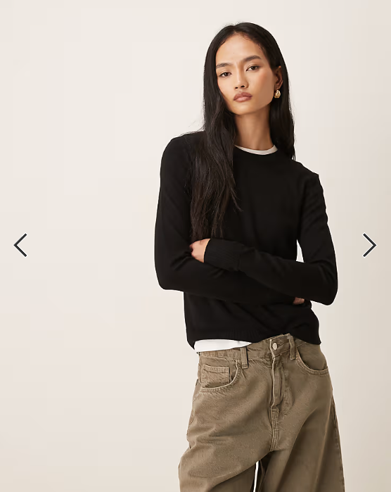 JJXX crew neck knit jumper in black