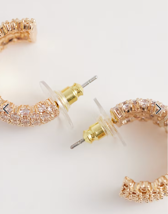 ALDO cammille pave chunky hoops in gold