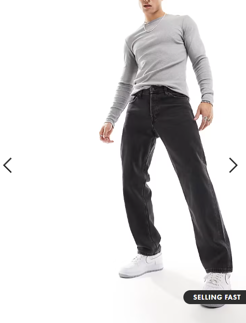 Jack & Jones Eddie loose jeans in washed black