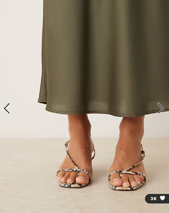 Vila satin maxi skirt in olive green