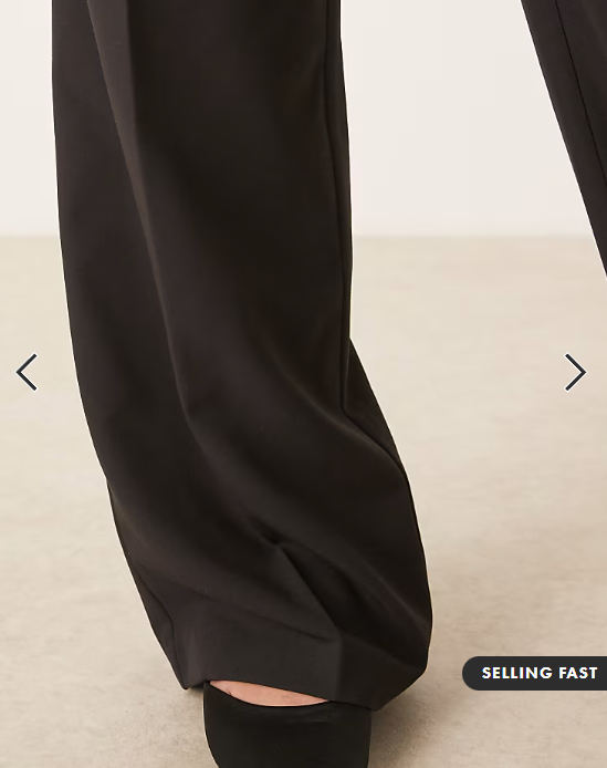 ASOS DESIGN tailored belted wide leg trousers with pleat detail in black