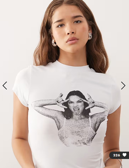 COLLUSION festival official license baby tee Olivia Rodrigo t-shirt in white