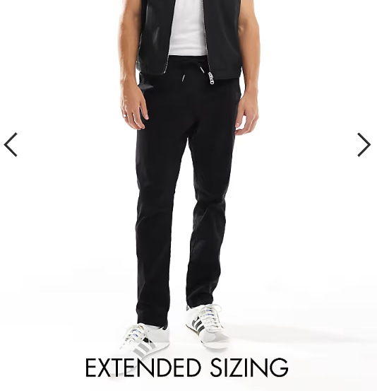 ASOS DESIGN tapered pull on trouser with elasticated waist in black