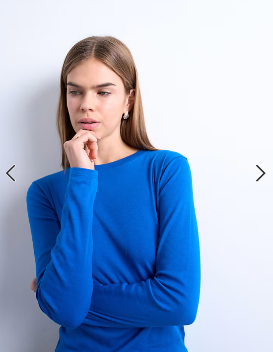 Topshop long sleeve everyday tee in cobalt blue