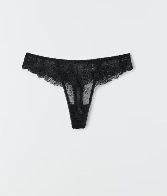 Melia lace thong - Black