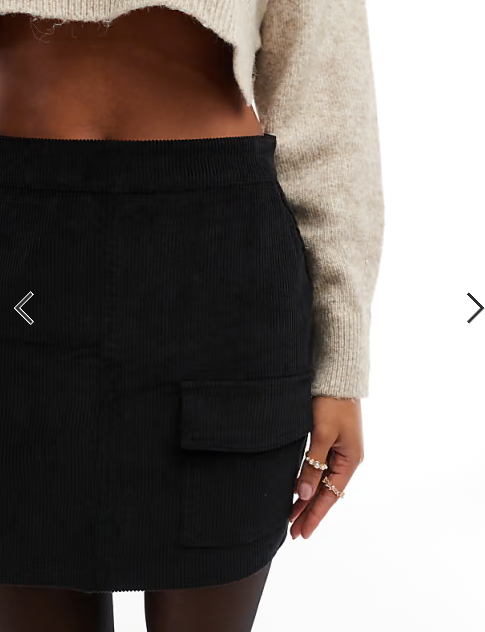 Threadbare velvet cord mini skirt in black