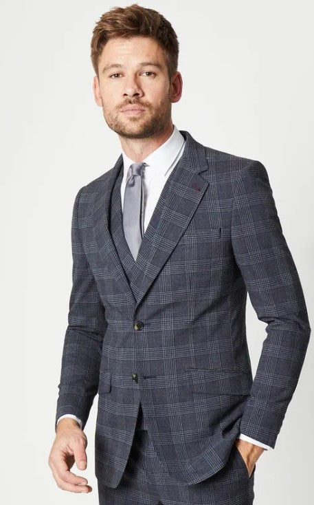 Slim Fit Retro Check Suit Jacket