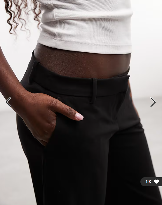Weekday low waist flared tailored trousers in black
