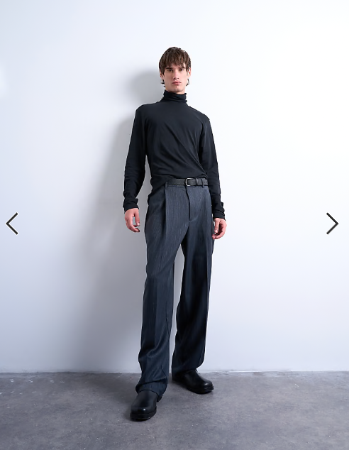 Topman relaxed fit roll neck long sleeve t-shirt in black .