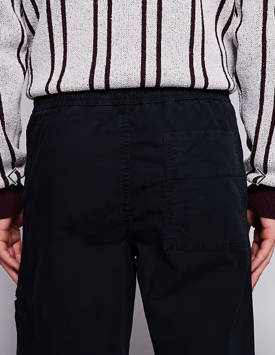 River Island loose fit pull on trousers in black
