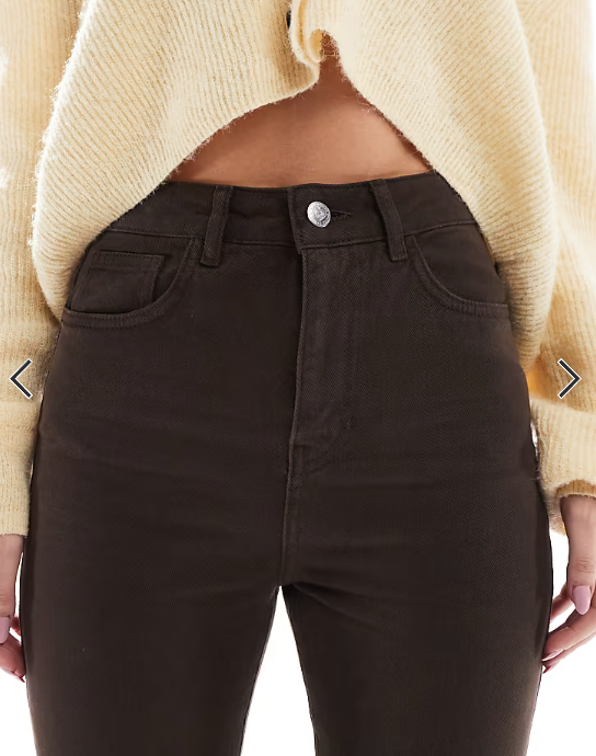 Miss Selfridge flared jeans in chocolate