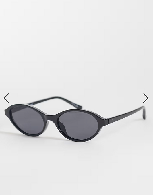 Gina Tricot thin oval sunglasses in black
