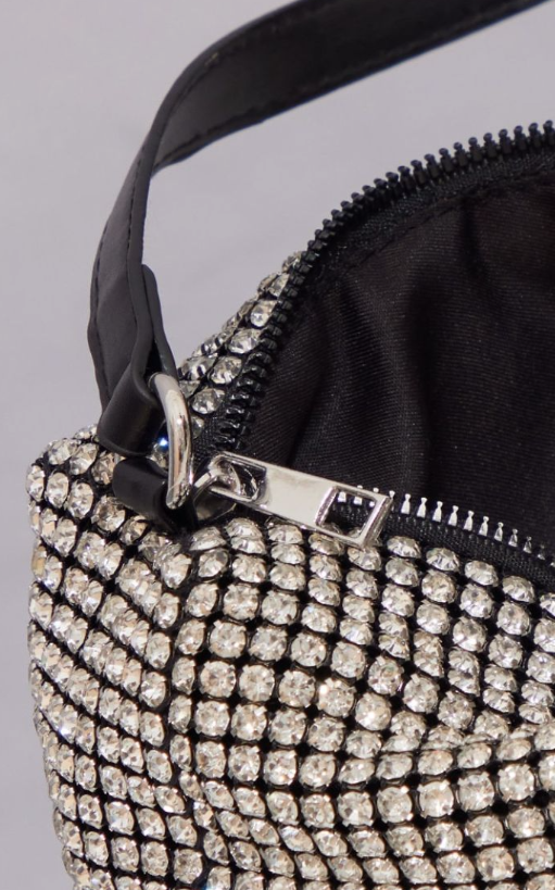 Plt Black Premium Diamante Shoulder Bag