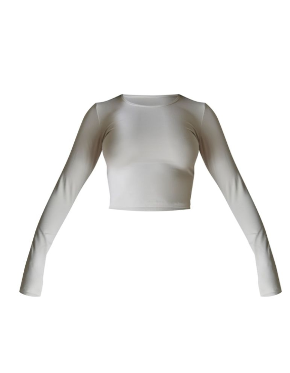 Pale Khaki Contour Sculpt Long Sleeve Crop Top
