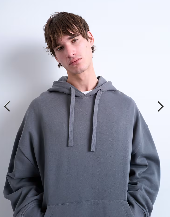 Topman heavyweight oversized hoodie in charcoal