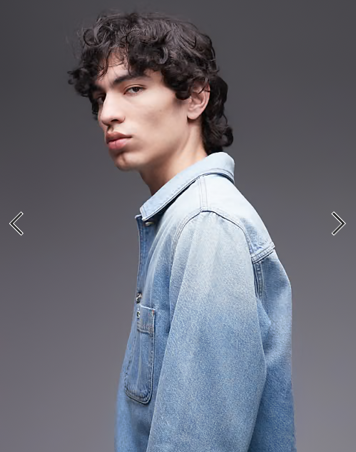 Lacoste denim over shirt in light wash