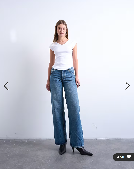Topshop Ember low rise straight leg jean in vintage blue