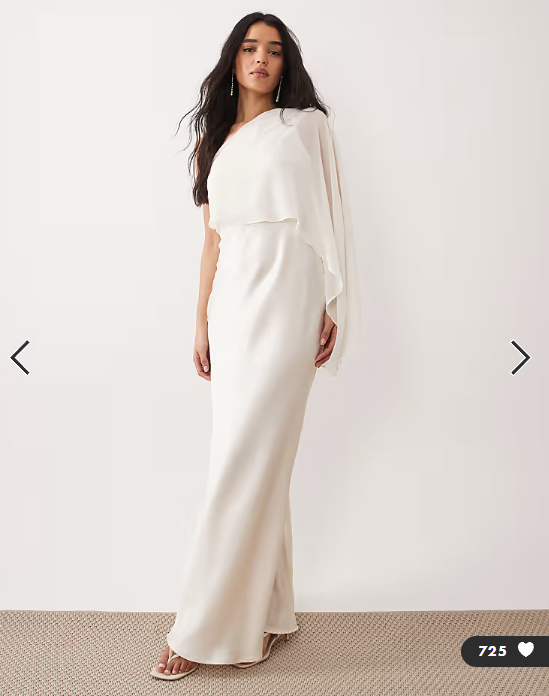 Gina Tricot sheer one shoulder maxi dress with side slit in cream