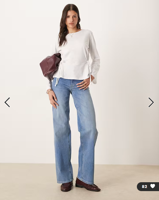 JDY Tall Felina high waist wide leg jean in medium blue denim