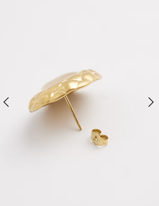 Lost Souls vintage inspired stone earrings in 18ct gold plated stainless steel