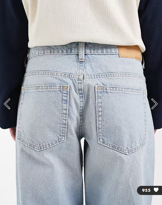ASOS DESIGN Circular Design Collection Petite oversized baggy boyfriend jeans in soft light midwash