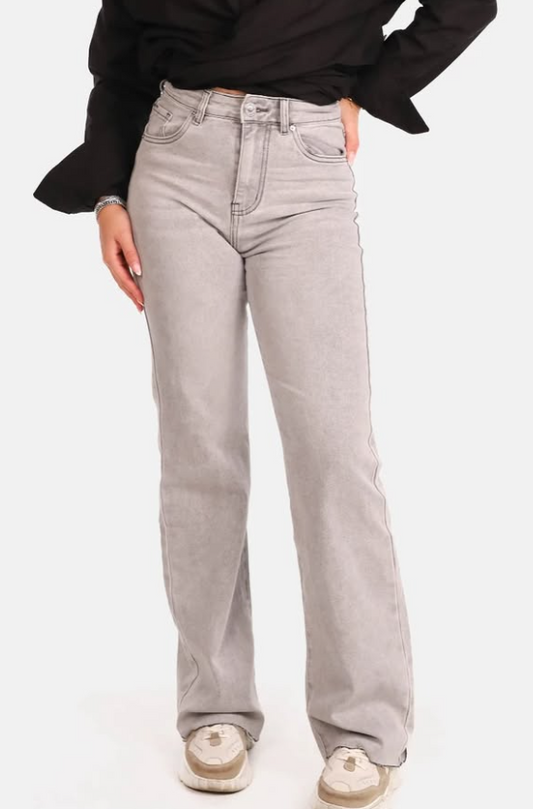 VS Miss - Wide leg jeans high waist lichtgrijs