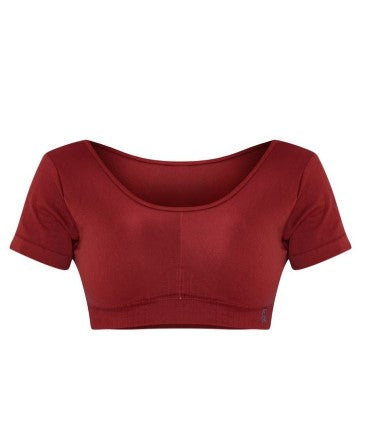 Wine Gvc Seamless Longline Cap Sleeve Bra