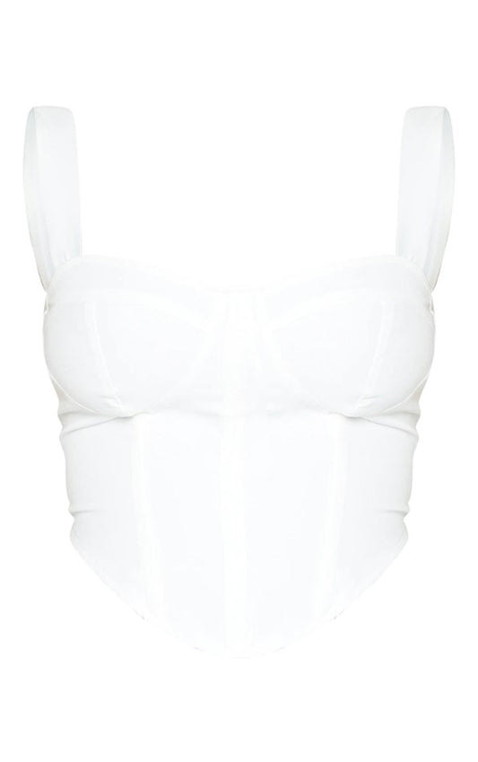 Shape White Woven Corset Crop Top