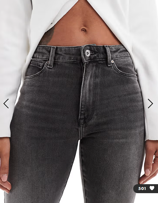 ONLY Emily high waisted straight leg jeans in washed grey