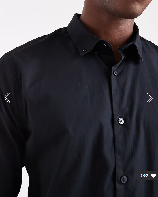 ONLY & SONS slim fit stretch poplin shirt in Black