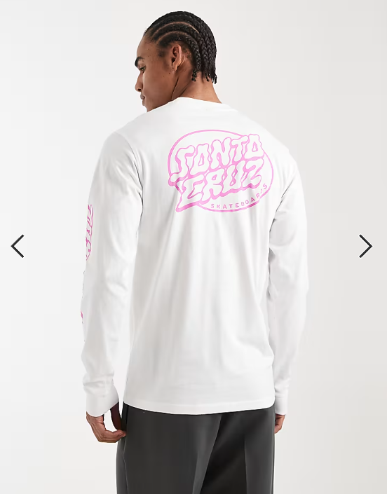Santa Cruz mono graphic long sleeve t-shirt in white.
