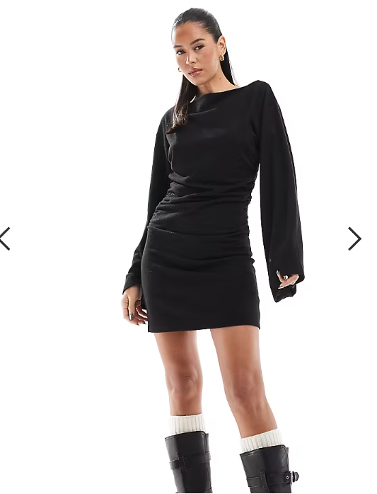 ASOS DESIGN super soft slash neck mini dress