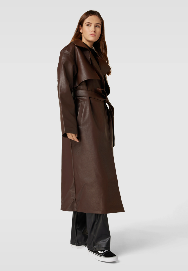 Oversized PU Trench Coat