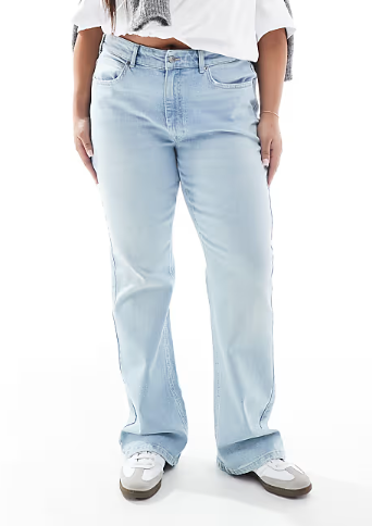 Asos - ONLY Curve wide leg jeans in light blue