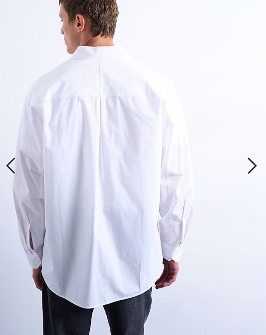 Topman oversized fit formal shirt in white
