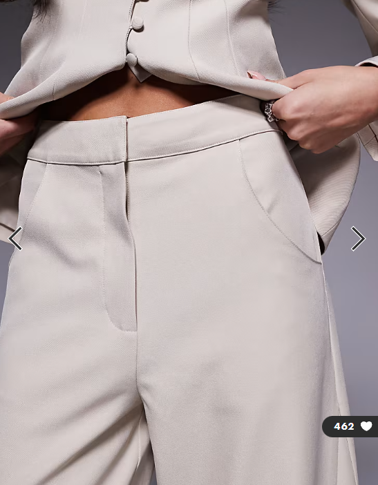 ASOS LUXE co-ord tailored straight leg trouser in neutral