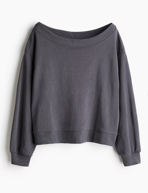 H&M-OFF-THE-SHOULDER SWEATSHIRT