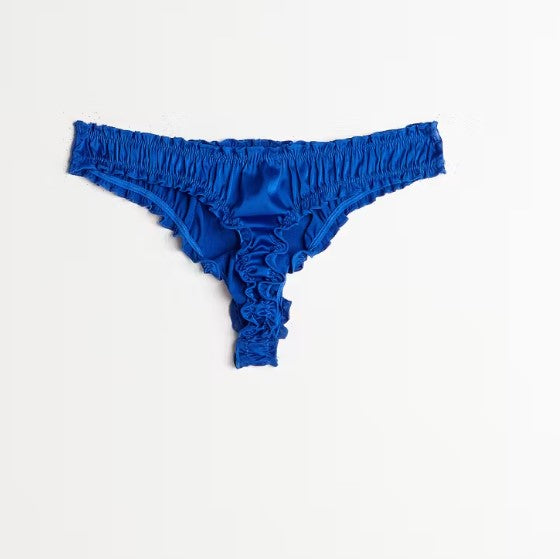 Eva satin string - Parisian Blue