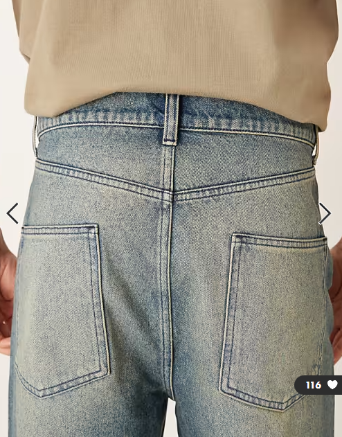 ASOS DESIGN relaxed tapered jeans in dark wash blue with tint