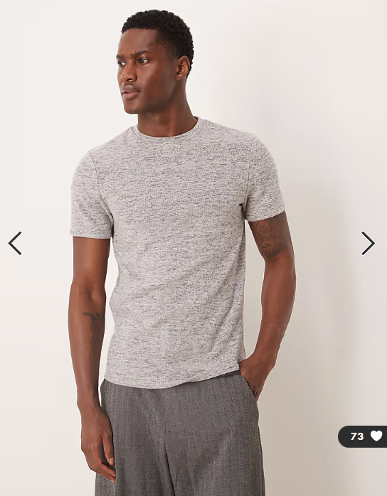 ASOS DESIGN heavyweight slim t-shirt in grey marl brushed texture .