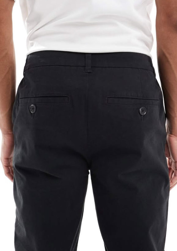 Asos - Threabare -MEN- straight fit trouser in black