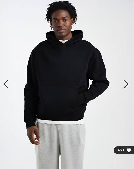 ASOS DESIGN essentials boxy hoodie in black