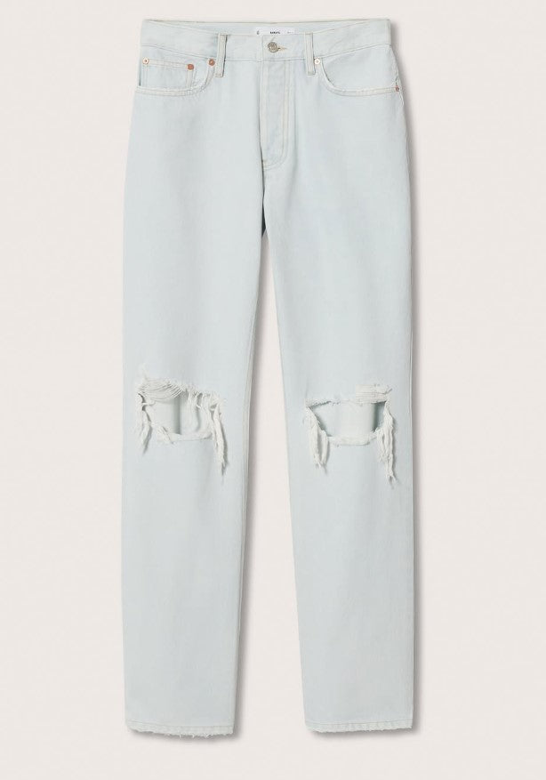 Mango - High-waist straight jeans