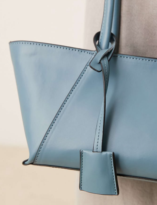 Asos - elongated shoulder bag with seam detail in dusty blue