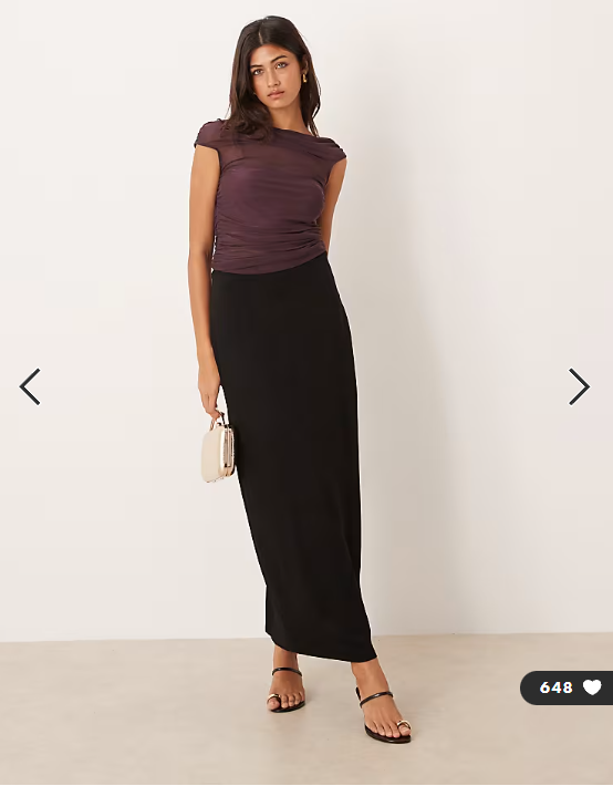 ASOS DESIGN tailored midi pencil skirt with tie back detail in black